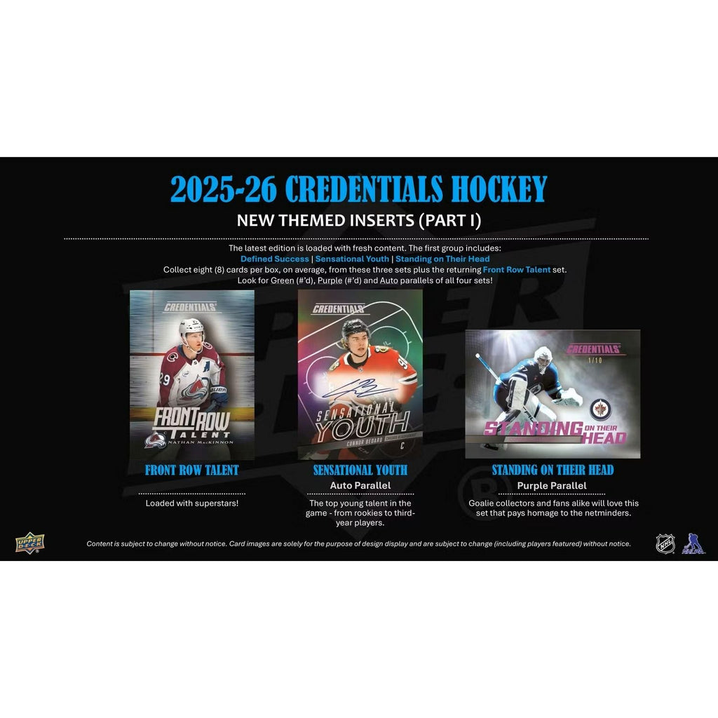 2025-26 Upper Deck Credentials Hockey Hobby Box *Contact Us To Order*