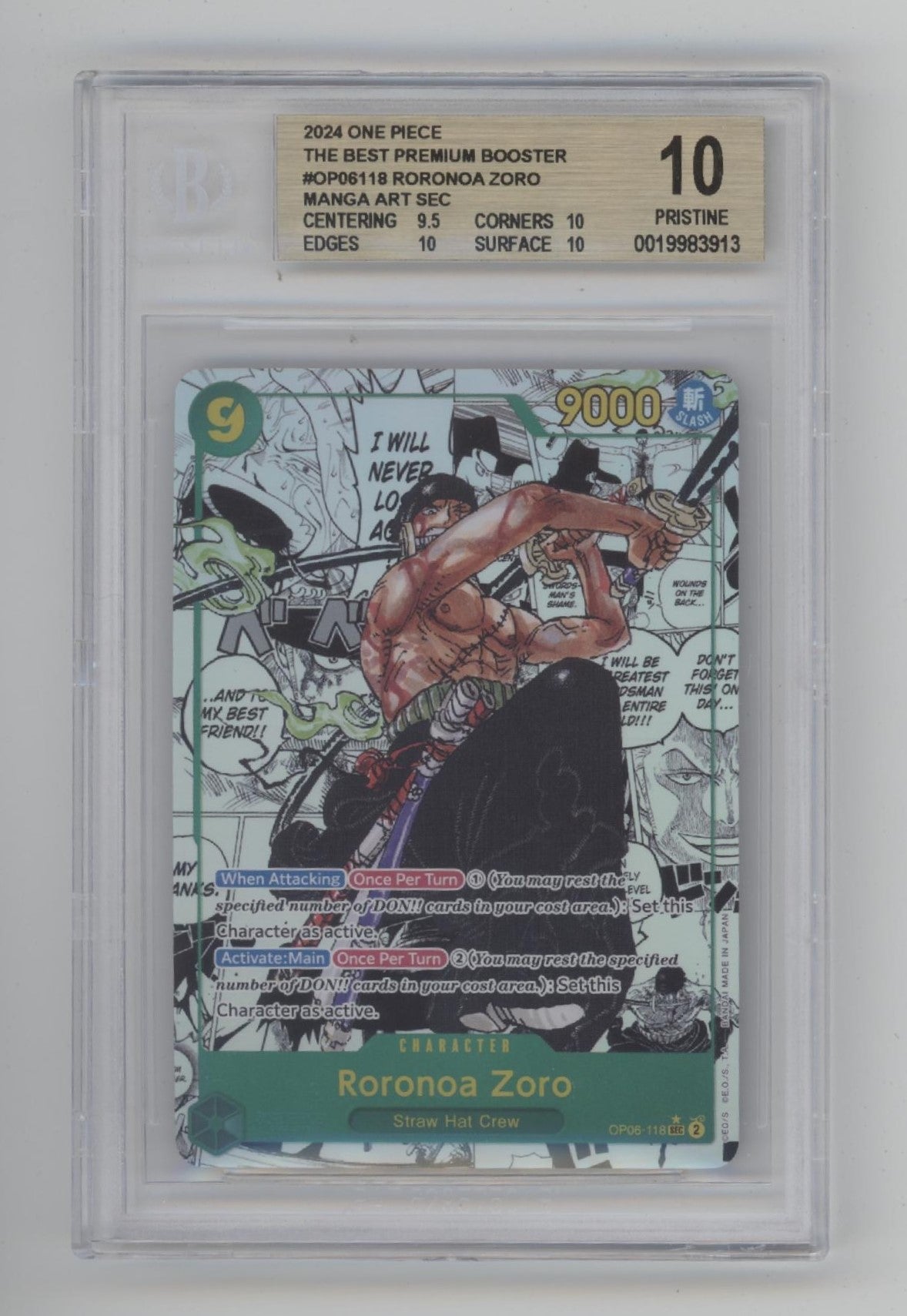 Roronoa Zoro One Piece Card Game The Best Premium Booster Manga Art Beckett 10