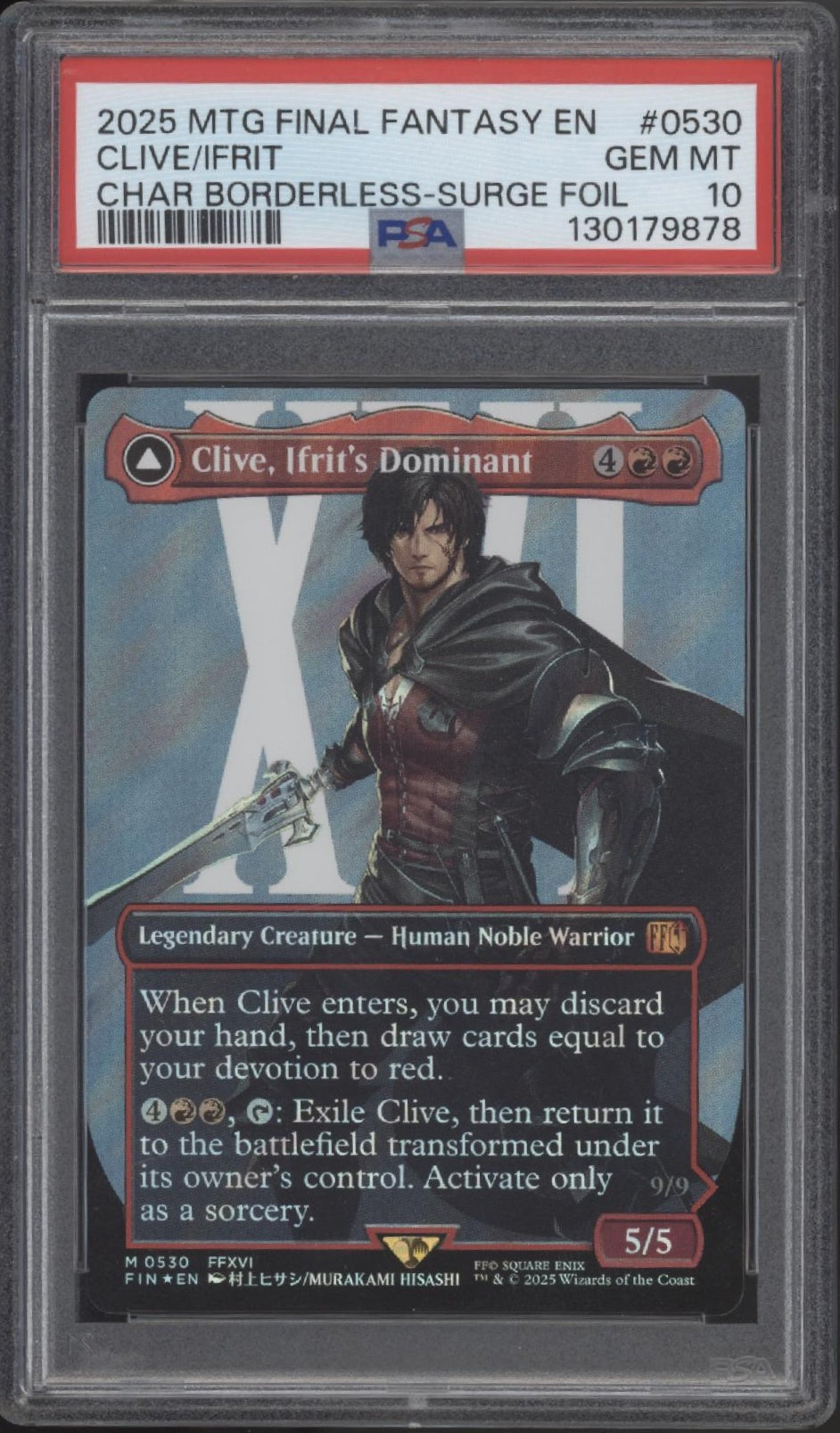 Clive, Ifrit's Dominant MTG Final Fantasy Character Borderless Surge Foil PSA 10
