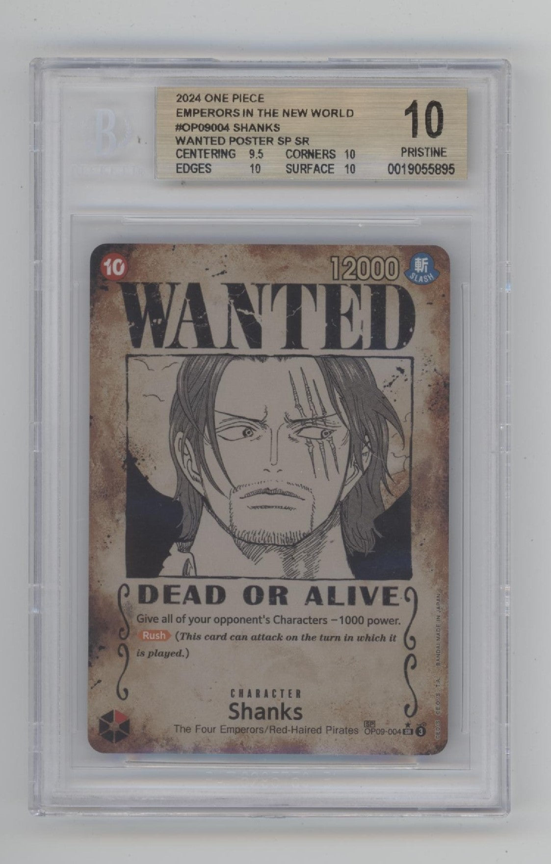 Shanks One Piece Emperors in the New World Wanted Alt Art Beckett 10 Pristine