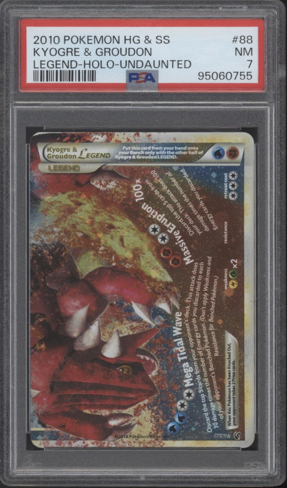 Kyorge & Groudon Pokemon Undaunted Legend Holo #88 PSA 7
