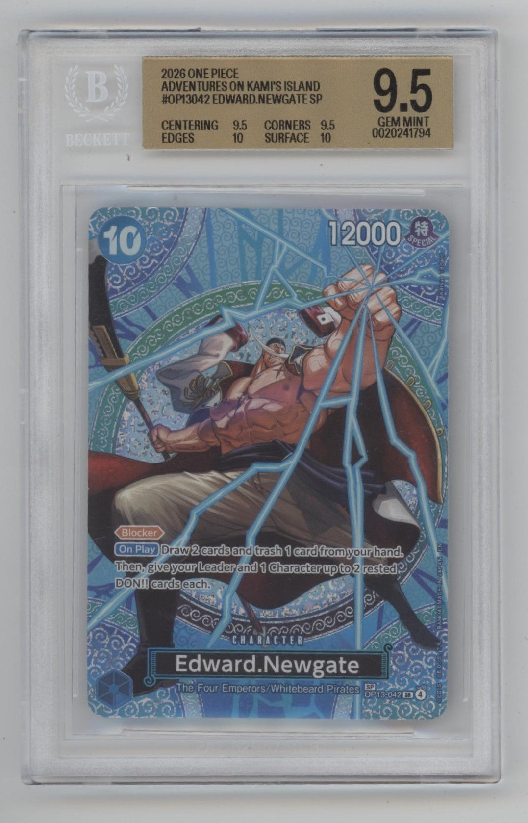 Edward Newgate One Piece Card Game Adventures of Kami's Island #042 BGS 9.5