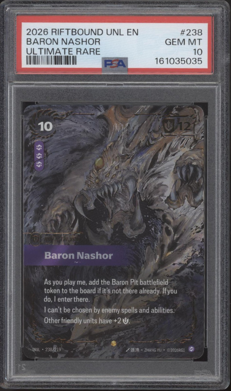 Baron Nashor Riftbound Unleashed Ultimate Rare #238 PSA 10