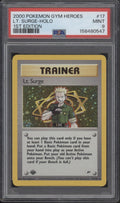Lt. Surge Pokemon Gym Heroes Holo 1st Edition #17 PSA 9