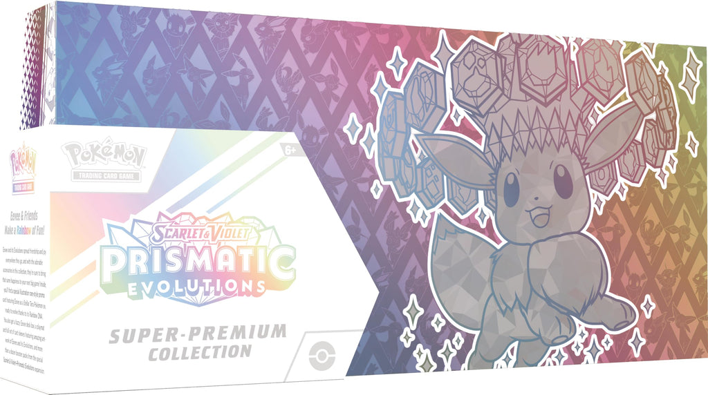 Pokémon TCG: Scarlet & Violet—Prismatic Evolutions Super-Premium Collection (1 Full-Art Foil Promo Card, a Fuzzy Eevee Deck Box & 15 Booster Packs)