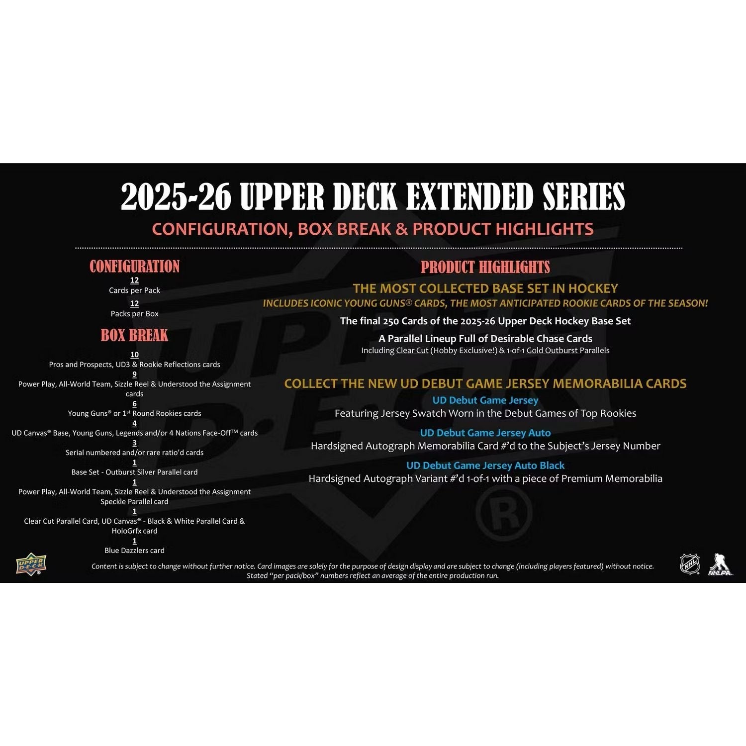 2025-26 Upper Deck Extended Series Hockey Hobby Box *Contact Us To Order*