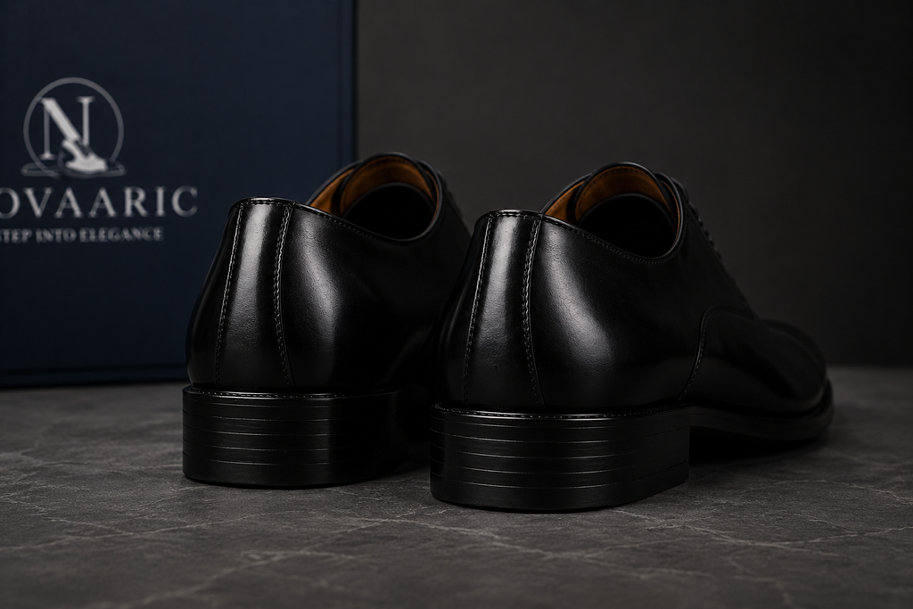Novaaric Classic Black Oxford Dress Shoes