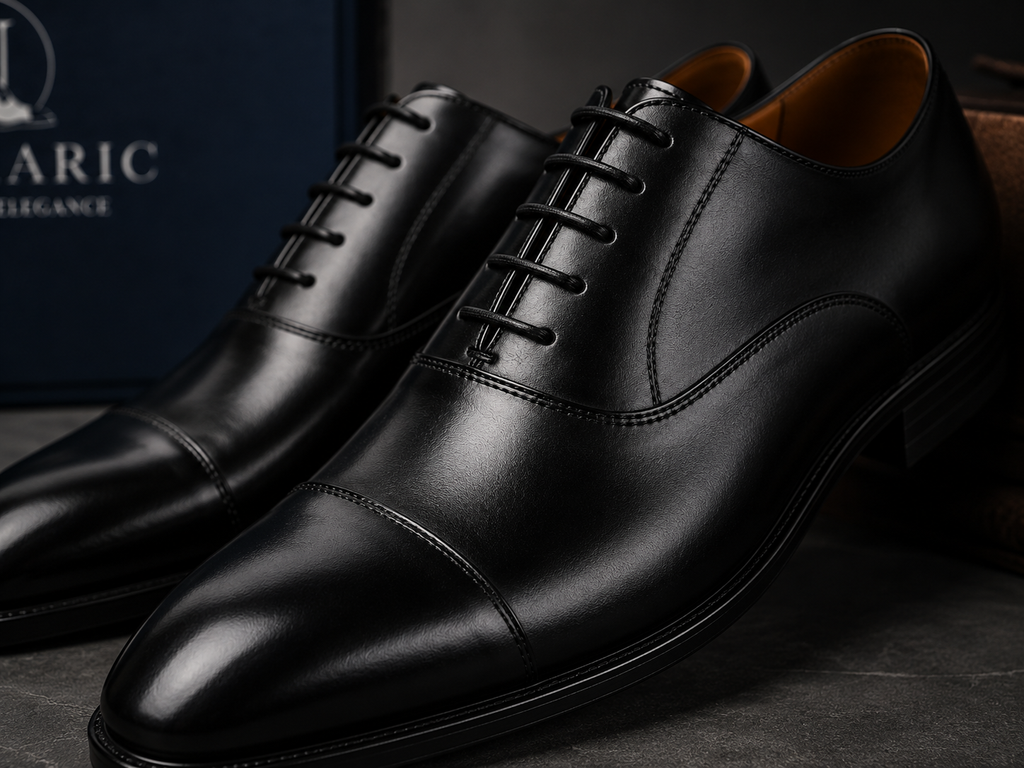 Novaaric Classic Black Oxford Dress Shoes