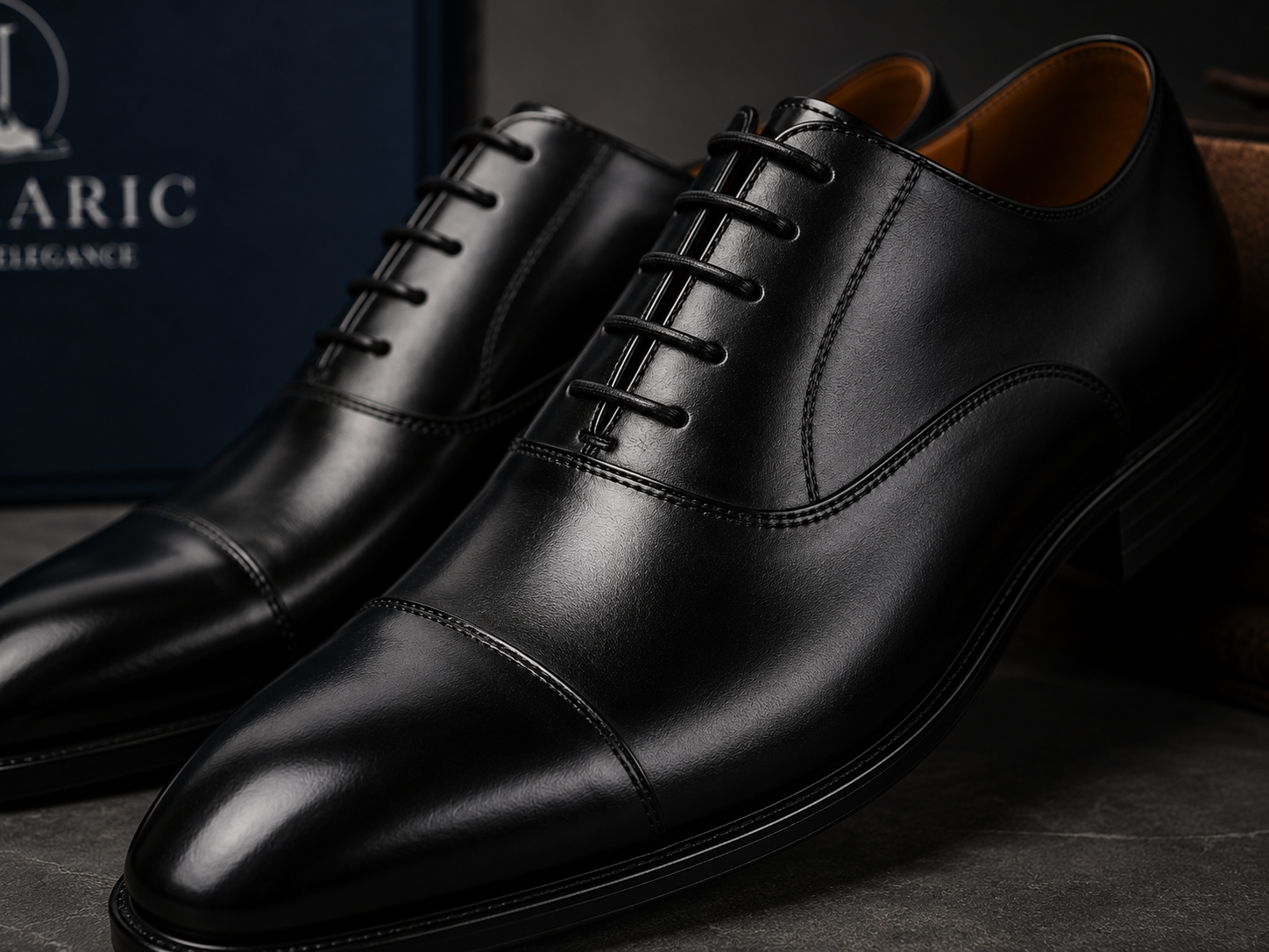 Novaaric Classic Black Oxford Dress Shoes