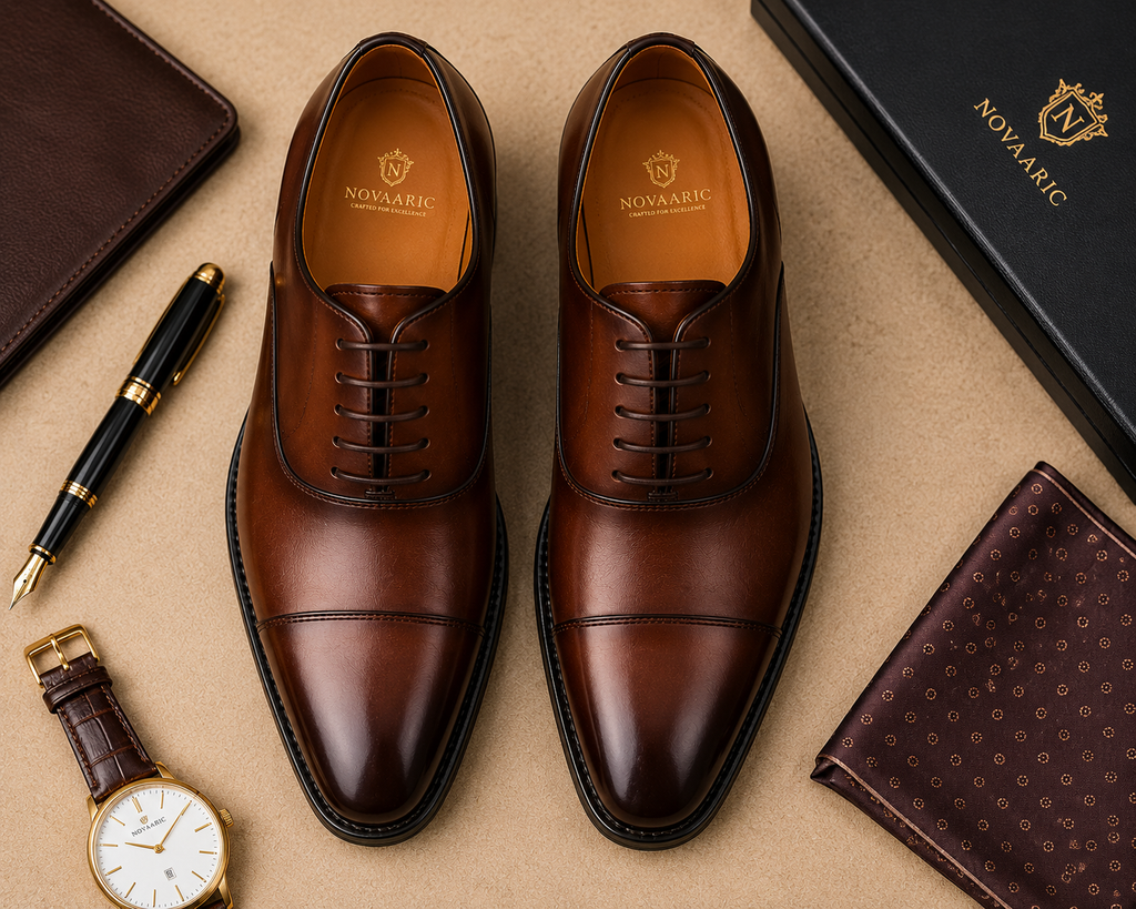 Novaaric Executive Brown Oxford Shoes