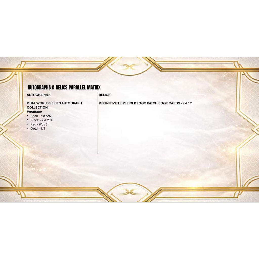 2025 Topps Definitive Baseball Hobby 2-Box Case