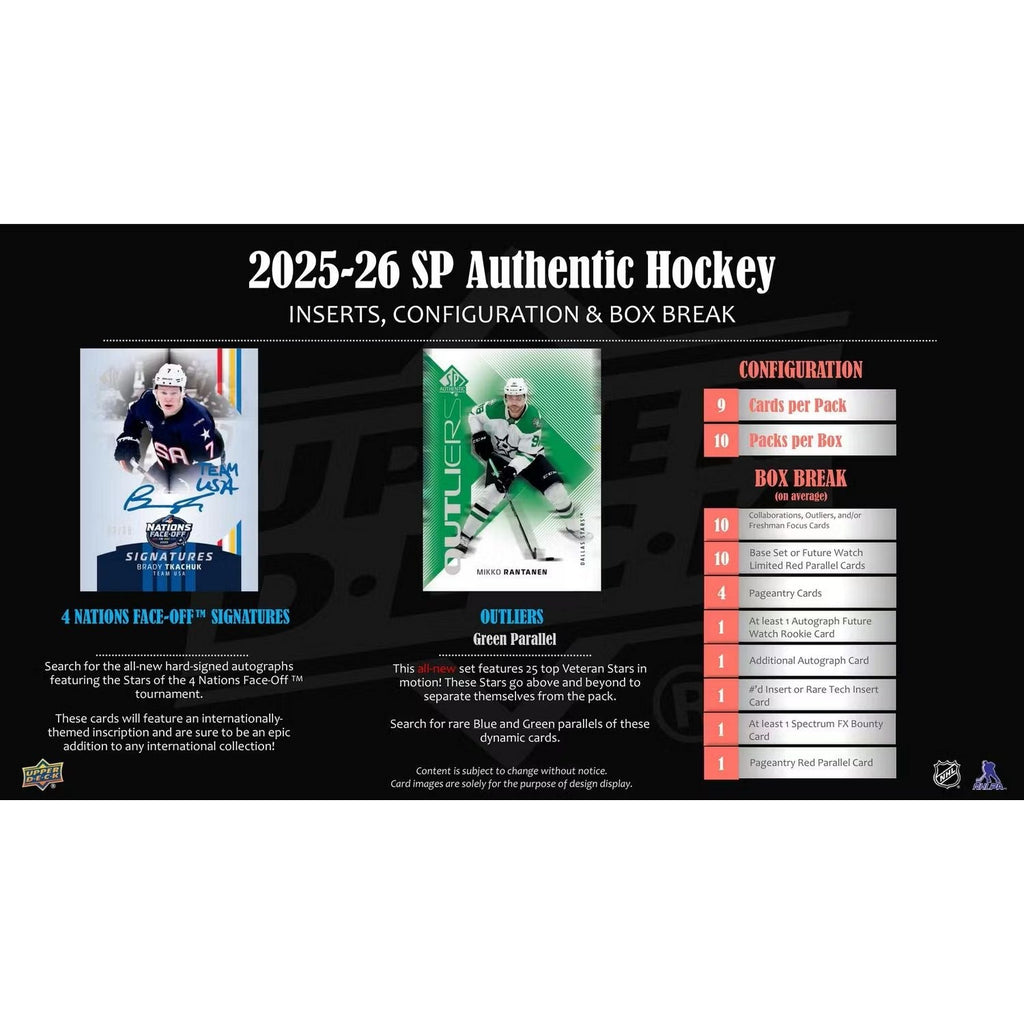 2025-26 Upper Deck SP Authentic Hockey Hobby Box *Contact Us To Order*