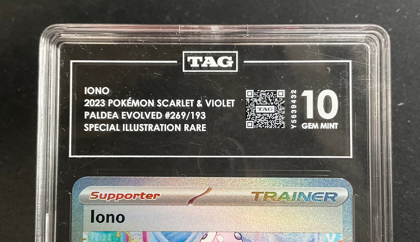 Iono Pokemon Paldea Evolved Special Illustration Rare #269 TAG 10