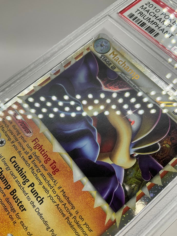 Machamp Pokemon Heart Gold & Soul Silver Triumphant Holo #95 PSA 9
