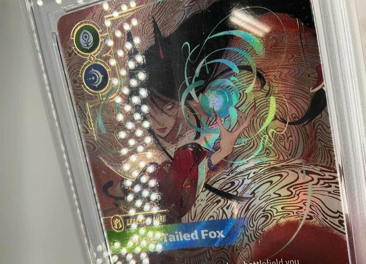 Ahri Nine-Tailed Fox Riftbound Origins Overnumber #303 PSA 10