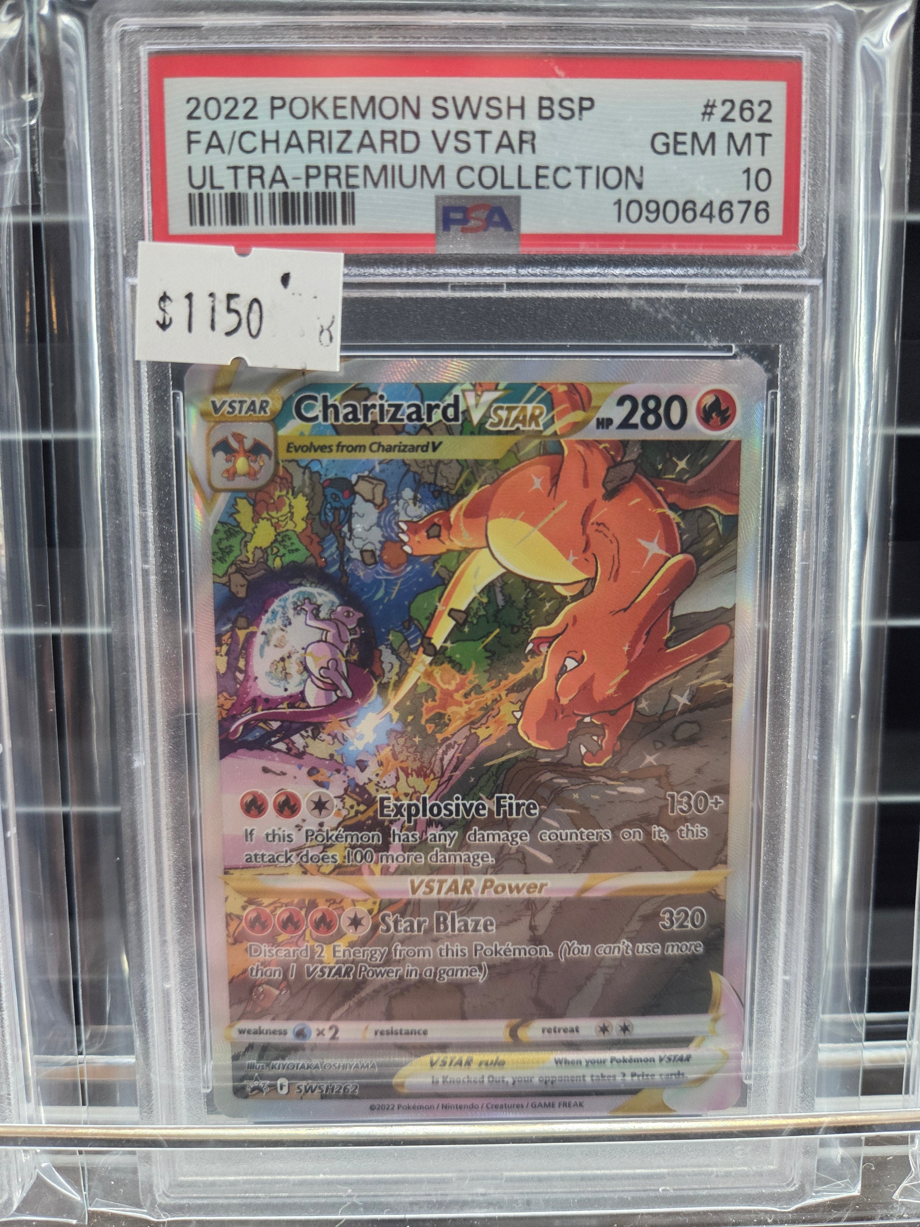 2022 POKEMON SWSH BLACK STAR PROMO #262 FA/CHARIZARD VSTAR ULTRA-PREMIUM COLLECTION psa 10